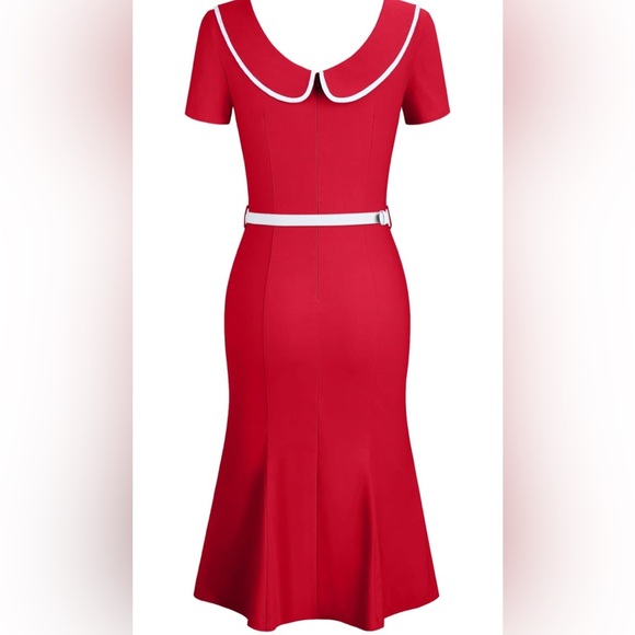 Dresses & Skirts - Womens Vintage Look Elegant Short Sleeve Mermaid Crew Neck Bodycon M